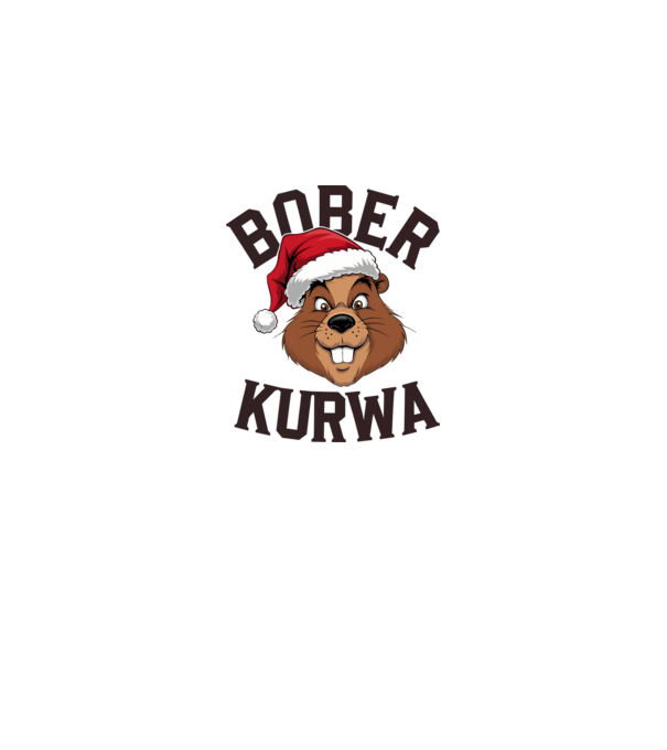 Bober kurwa xmas model alb pe tricou
