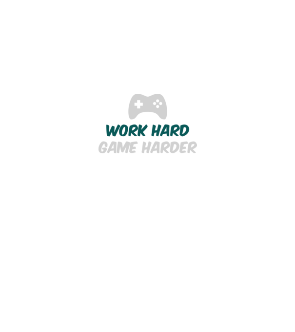 Work hard, game harder model negru pe tricou