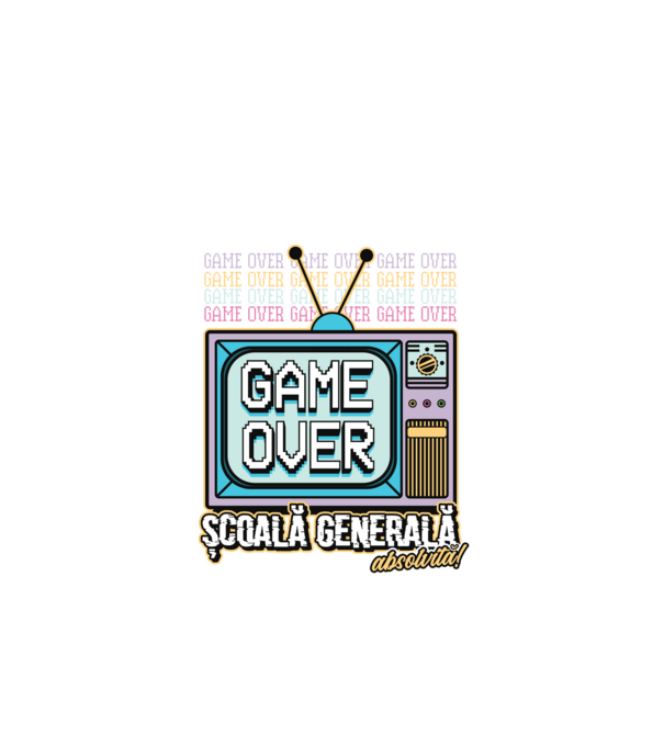 Absolvire retro școală generală model negru pe tricou