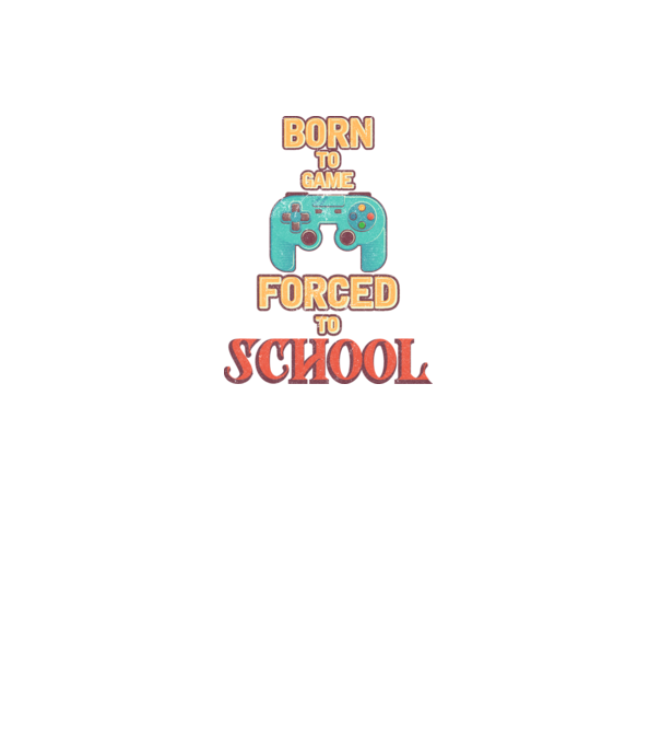 Born to game model alb pe tricou