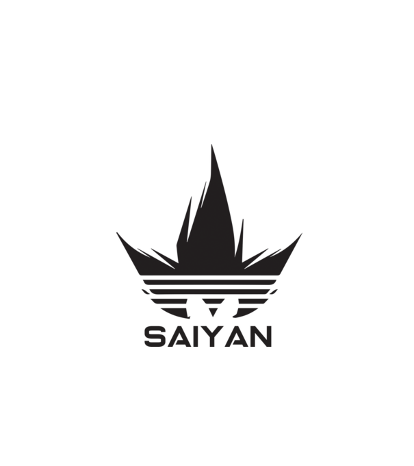 saiyan logo model alb pe tricou