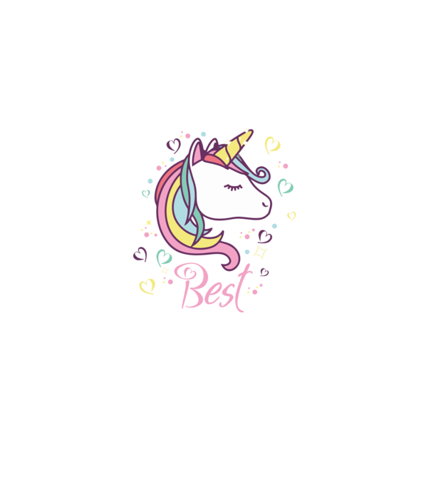 Unicorn Best model negru pe tricou