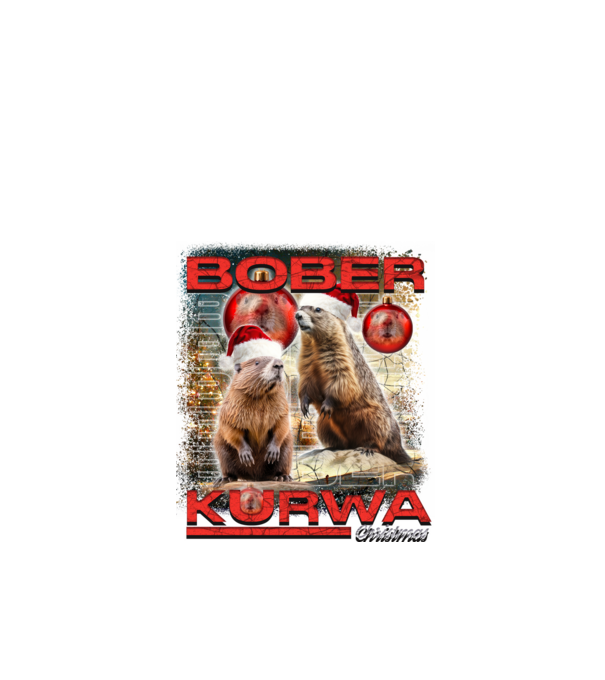 Bober kurwa christmas universe model negru pe tricou