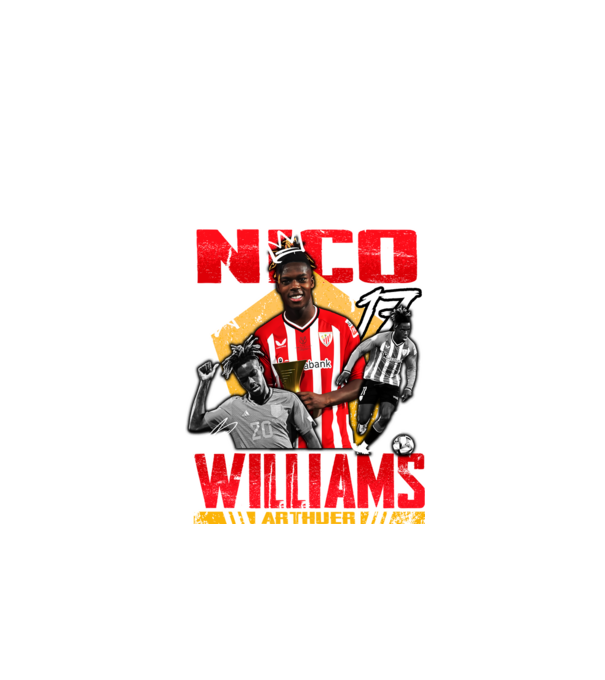 Nico Williams tribute model negru pe tricou