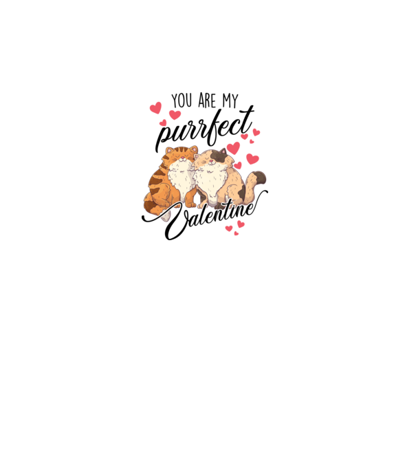 My purrfect valentine model alb pe tricou