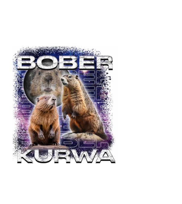 Bóber Kurwa universe model negru pe tricou