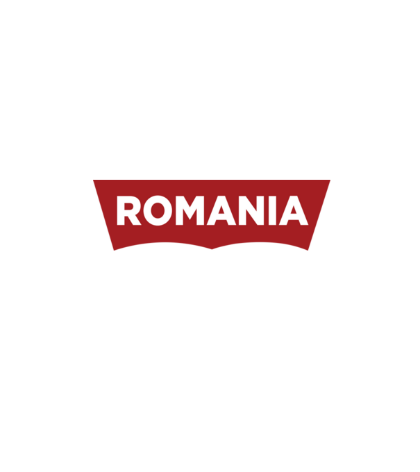 România levis model alb pe tricou