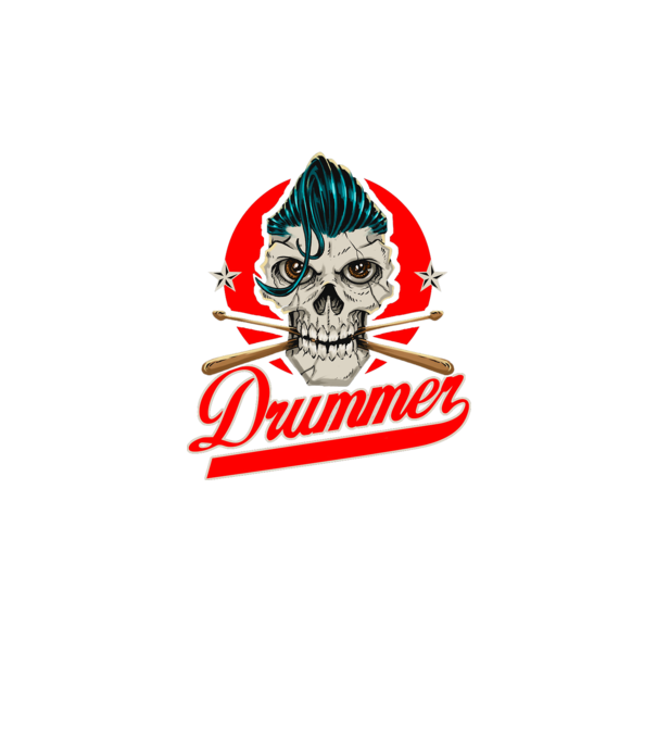 Drummer model alb pe tricou