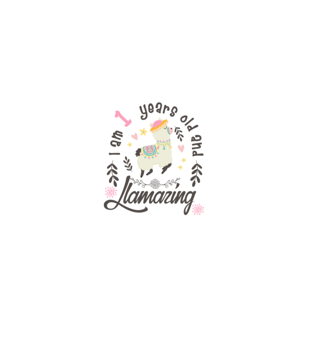 Birthday Llamazing 1 years old model alb pe tricou