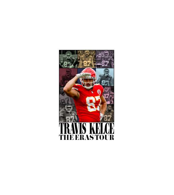 Taylor Swift Eras Travis Kelce model alb pe tricou