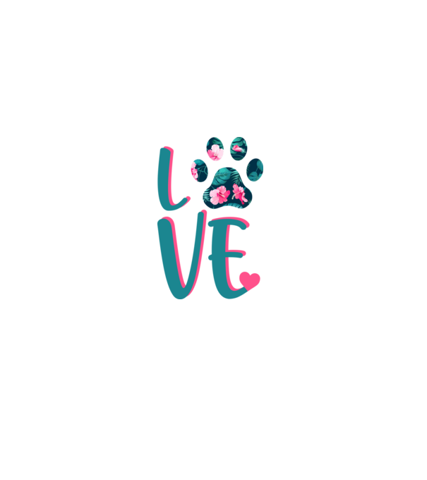 LOVE CÂINI model alb pe tricou