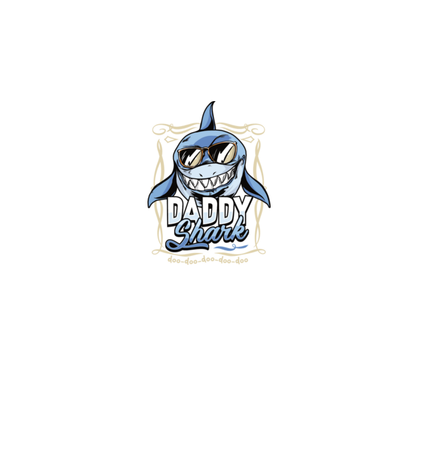 Daddy Shark model negru pe tricou