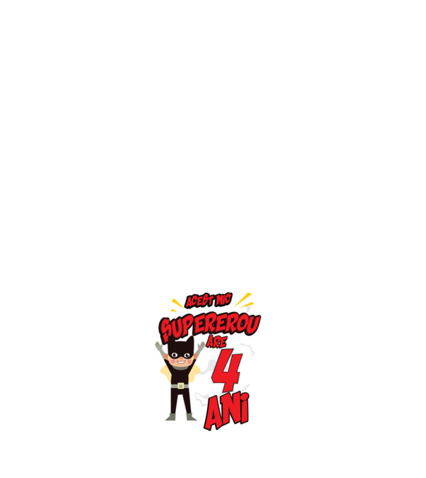Acest mic supererou are 4 ani model albastru închis pe tricou