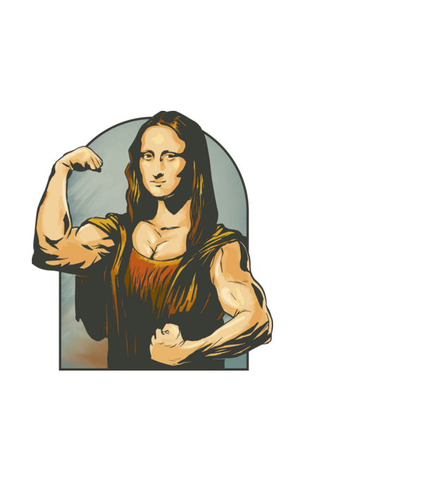 Pumped Mona model alb pe tricou