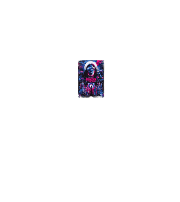 stranger things poster neon model negru pe tricou