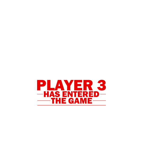 Player 3 entered the game model alb pe tricou