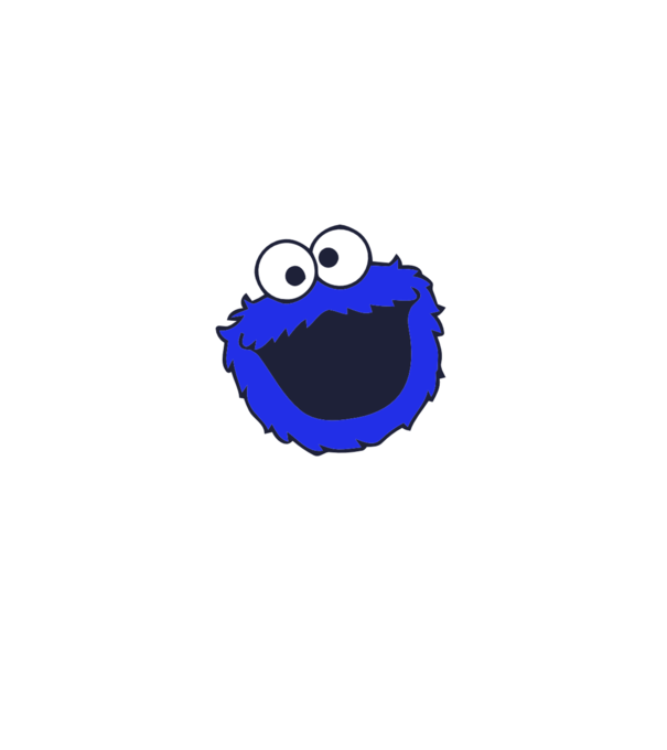 Cookie Monster Face model negru pe tricou