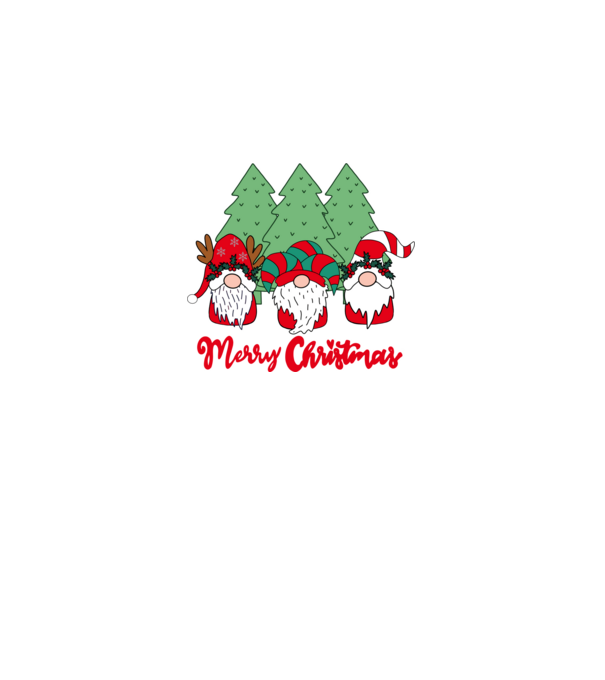 Merry christmas gnomes model negru pe tricou