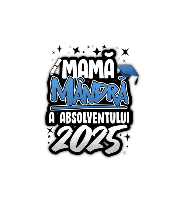 Mamă Mândră a absolventului model alb pe tricou