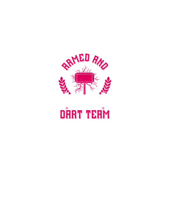 Armed and Hammered dart team model negru pe tricou