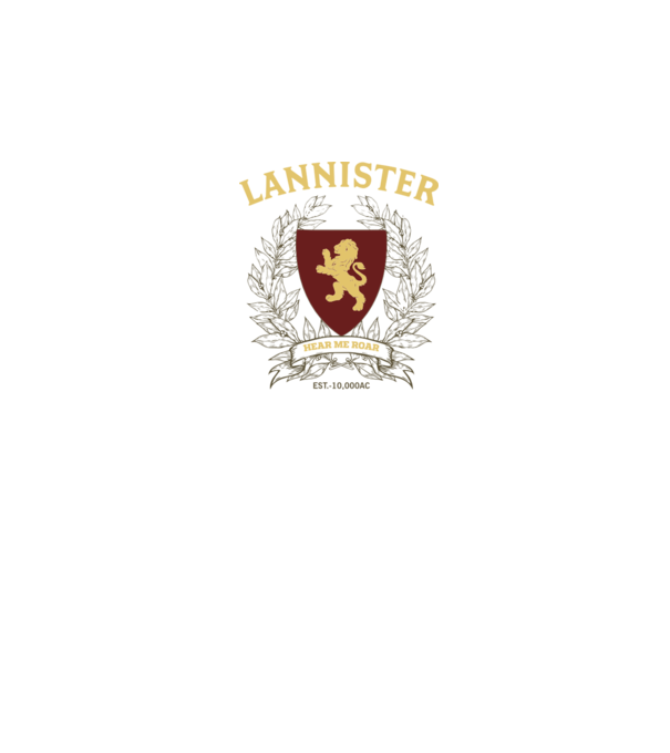 Lannister model alb pe tricou