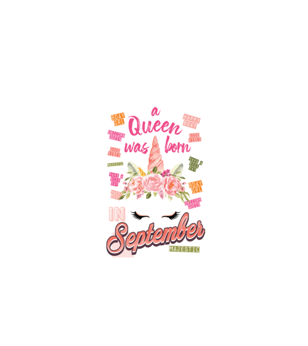 A queen was born in SZEPTEMBER model alb pe tricou