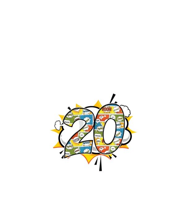 Birthday Comic Number 20 model nisipiu pe tricou