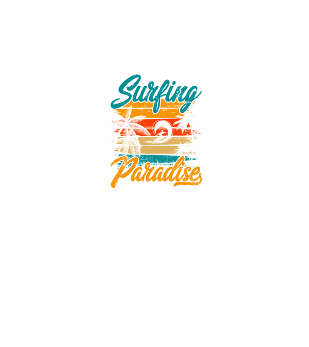Surfing Paradise model negru pe tricou