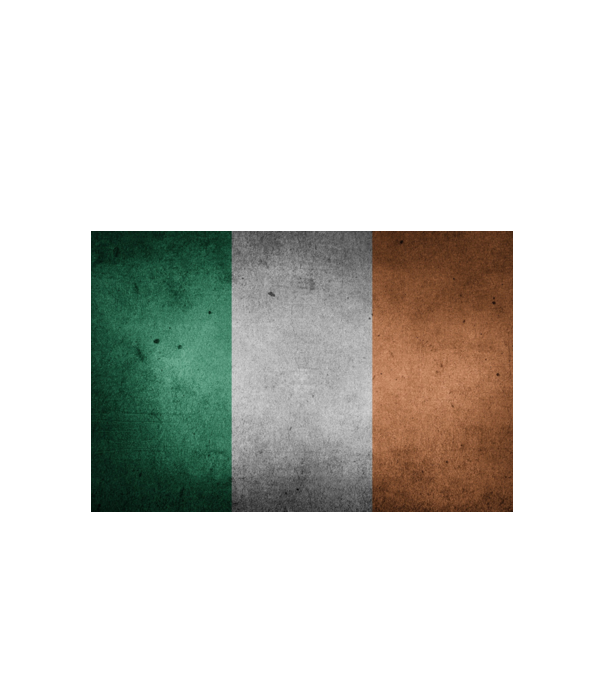 IRELAND model alb pe tricou