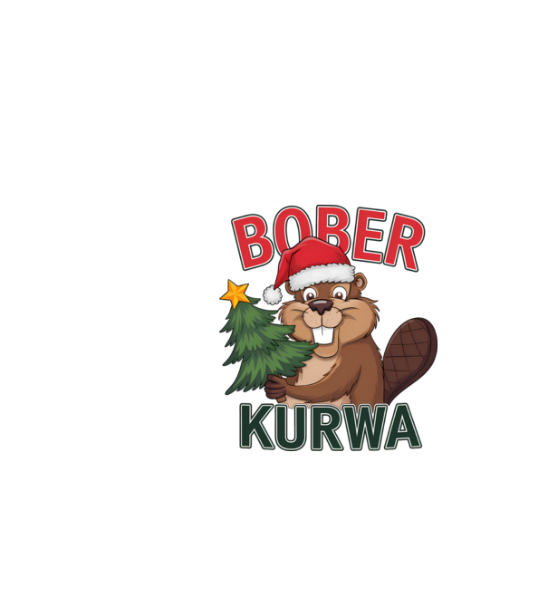 Bober kurwa Christmas model alb pe tricou