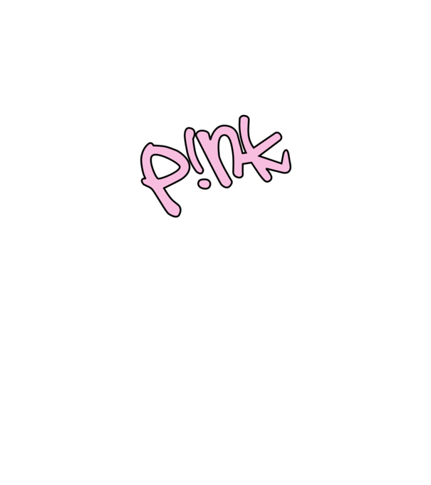 PINK model alb pe tricou