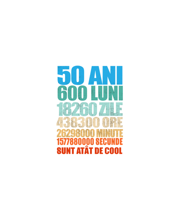 De 50 ani - luni - zile - ore - minute - secunde - sunt atât de cool model negru pe tricou