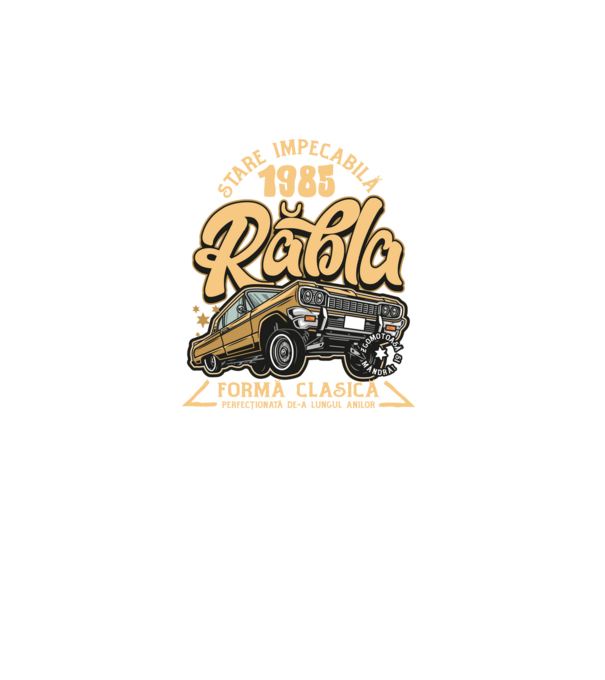Rablă 1985 model turcoaz pe tricou