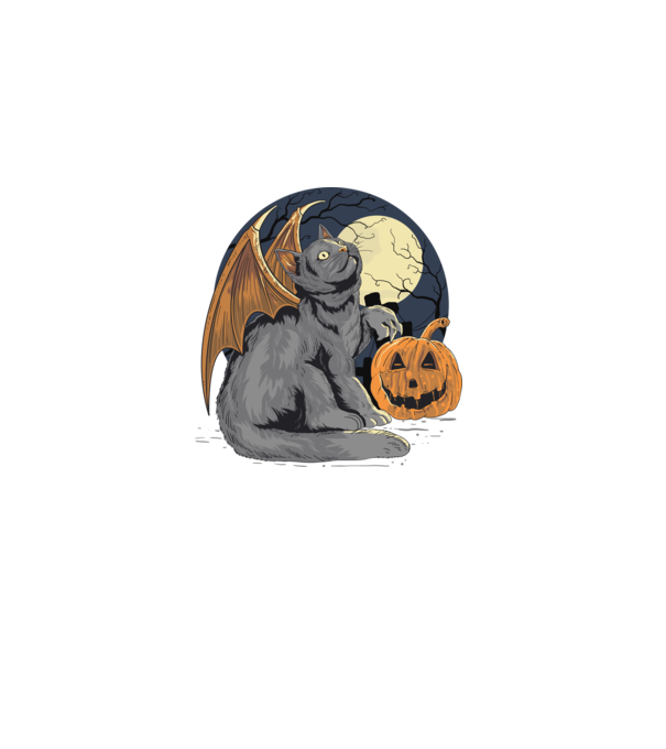 Halloween cica model negru pe tricou
