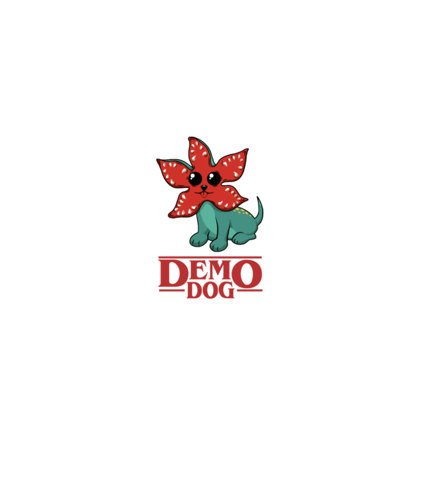 cute demodog model negru pe tricou