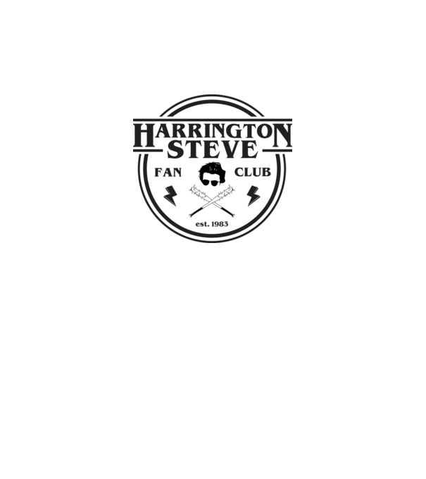 steve harrington fan club est 1983 model alb pe tricou