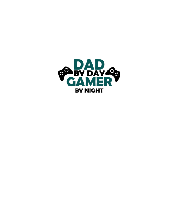 Dad by day gamer by night model alb pe tricou