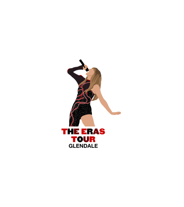 Taylor Swift The Eras Tour Glendale model alb pe tricou