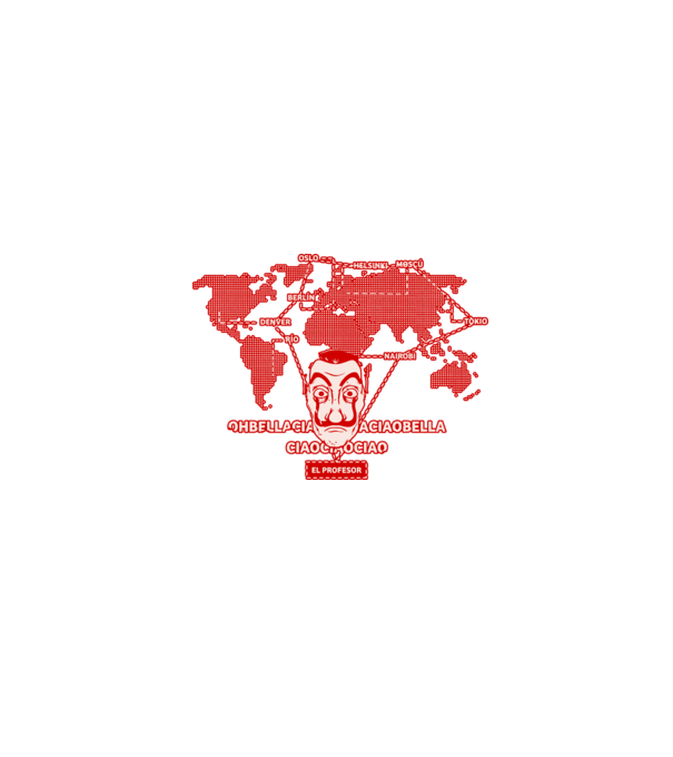la casa de papel map model negru pe tricou