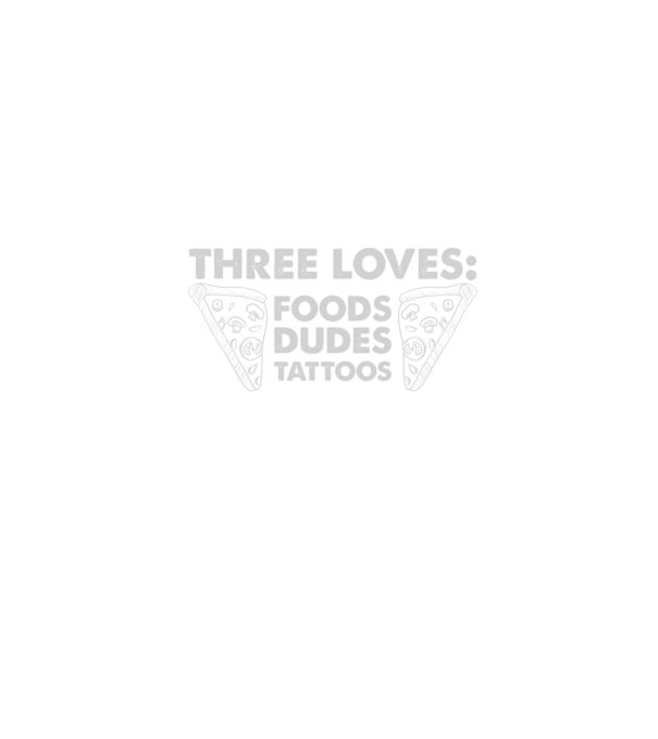 Three loves model negru pe tricou