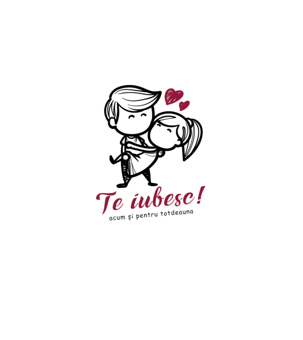 te iubesc! model alb pe tricou
