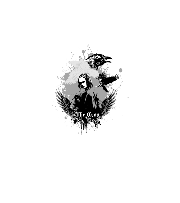 The Crow model alb pe tricou