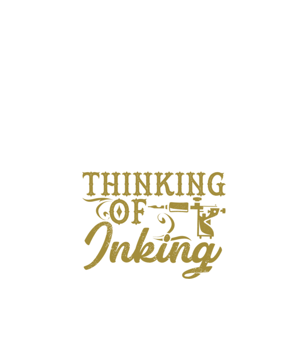 Thinking of inking model negru pe tricou