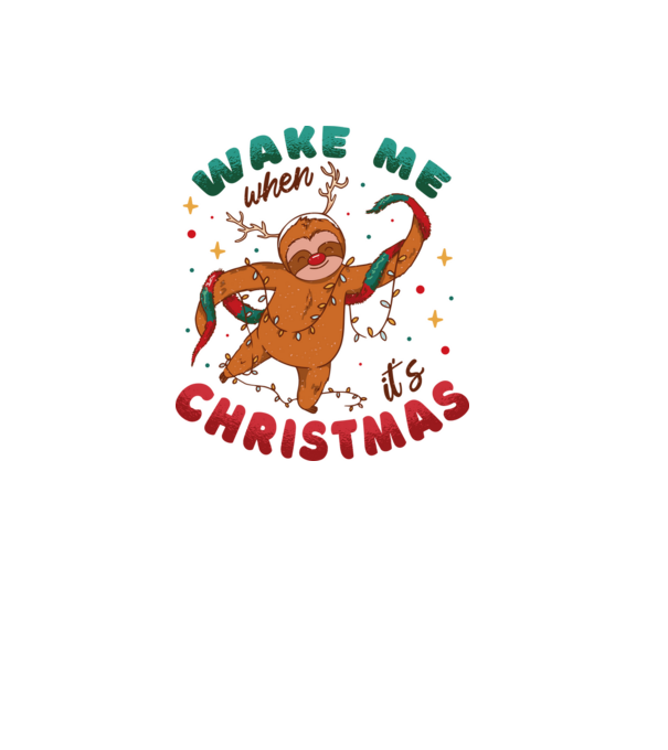 Christmas Sloth model alb pe tricou