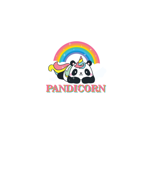 PANDICORN model alb pe tricou