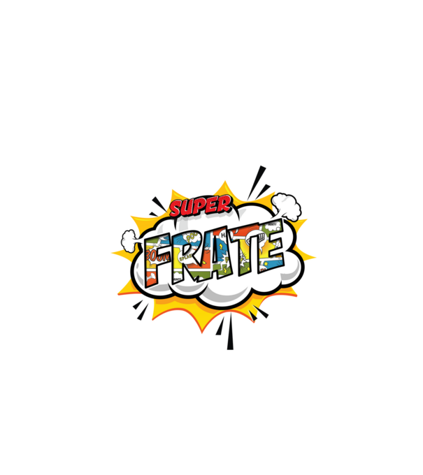 Super Frate model roșu pe tricou