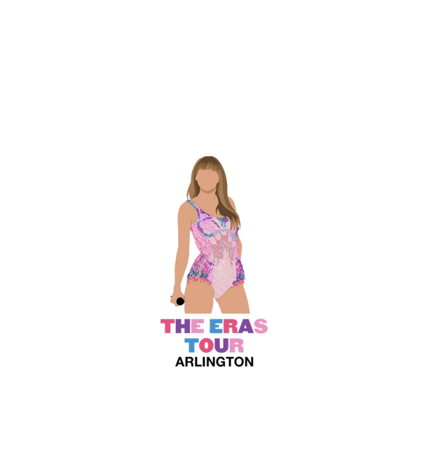 Taylor Swift The Eras Tour Arlington 4 model alb pe tricou
