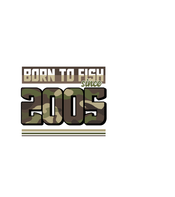 Born to fish since 2005 model negru pe tricou