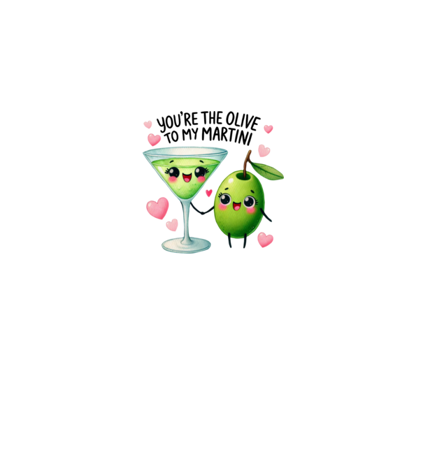 Olive to my Martini model alb pe tricou