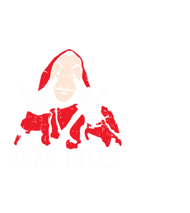 ciao bella dali model alb pe tricou